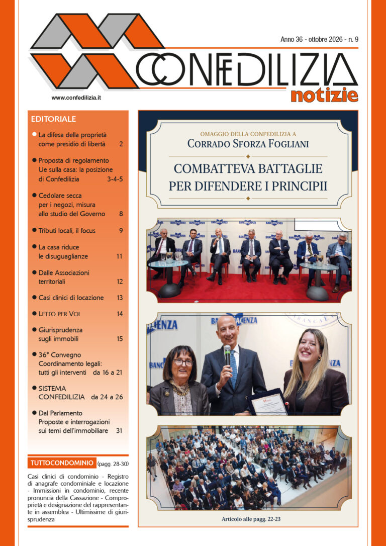 Copertina Confedilizia Notizie – ottobre 2026